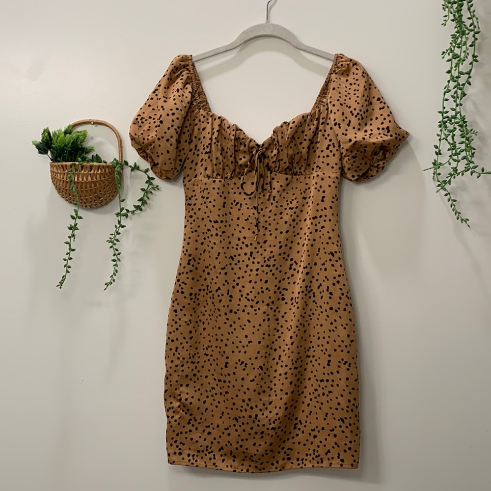 Copper and black dress